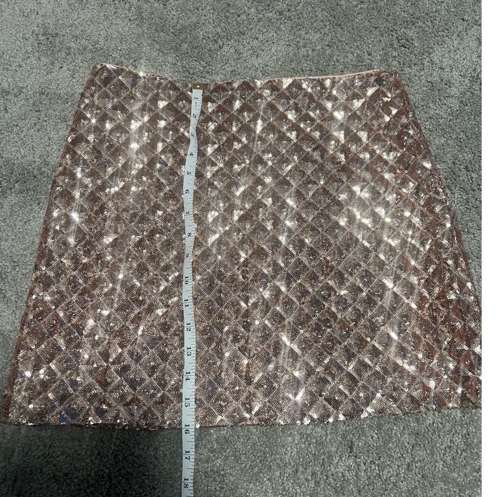She + Sky Rose Gold Sequin Diamond Mini Geometric L Large